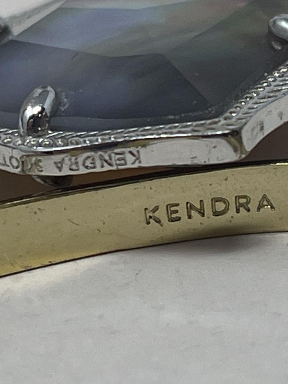 Kendra Scott Two-Tone Stone Bangle - Gold & Silver